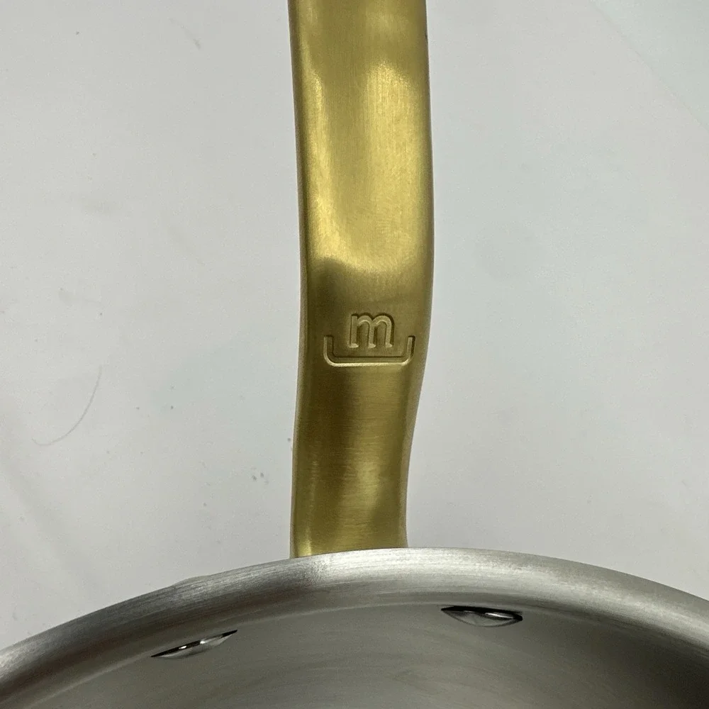 Made In Cookware Stainless Steel 3 qt Saucier w/ Lid Gold Handles - New